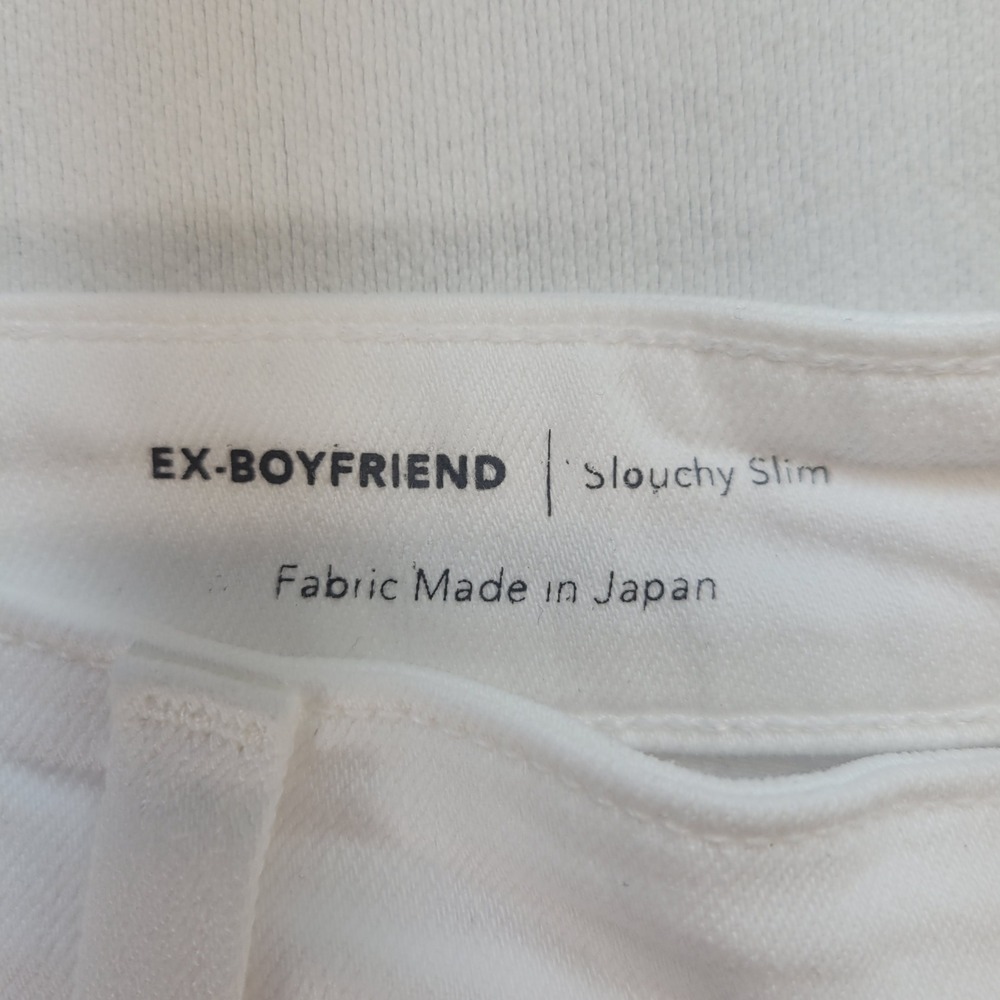 AG Adriano Goldschmied Ex-Boyfriend Jeans Womens 32 White Slouchy Slim Denim - Picture 6 of 12